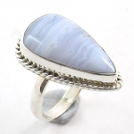 Blue lace agate rings jewellery